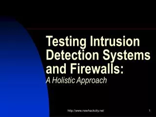 Testing Intrusion Detection Systems and Firewalls: A Holistic Approach