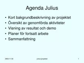 agenda julius