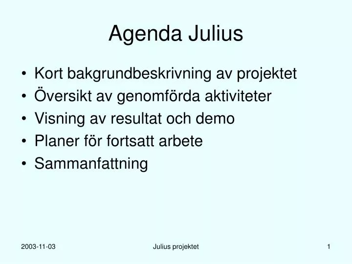 agenda julius