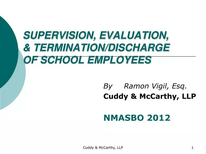 supervision evaluation termination discharge of school employees