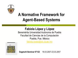 A Normative Framework for Agent-Based Systems