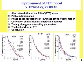 Improvement of FTF model V. Uzhinsky, 22.09.10