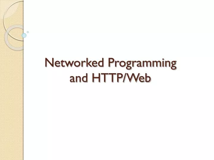 networked programming and http web