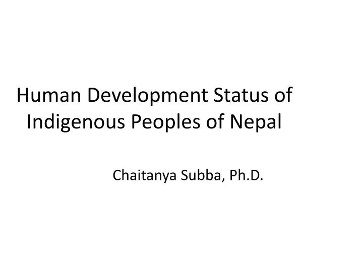 human development status of indigenous peoples of nepal