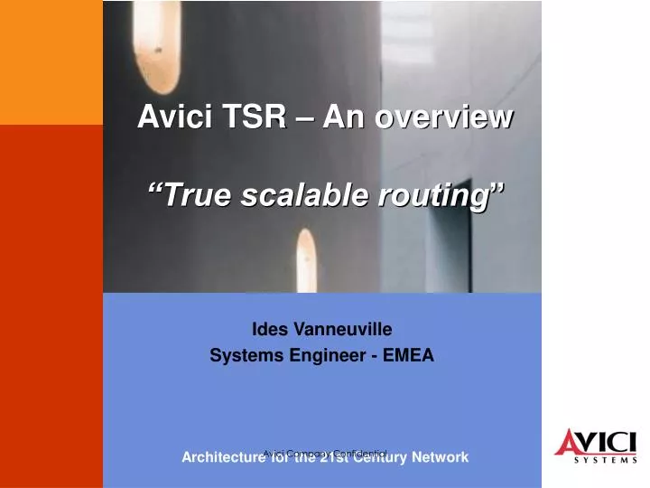 avici tsr an overview true scalable routing