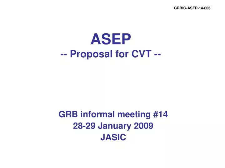 asep proposal for cvt