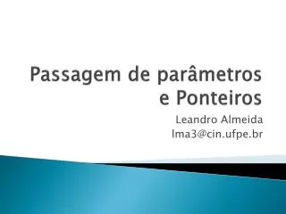 passagem de par metros e ponteiros