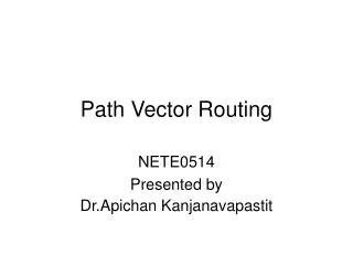 Path Vector Routing