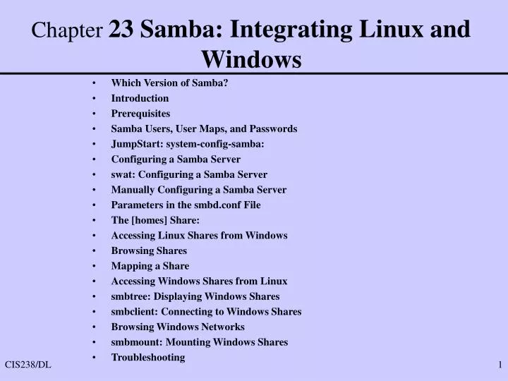 chapter 23 samba integrating linux and windows