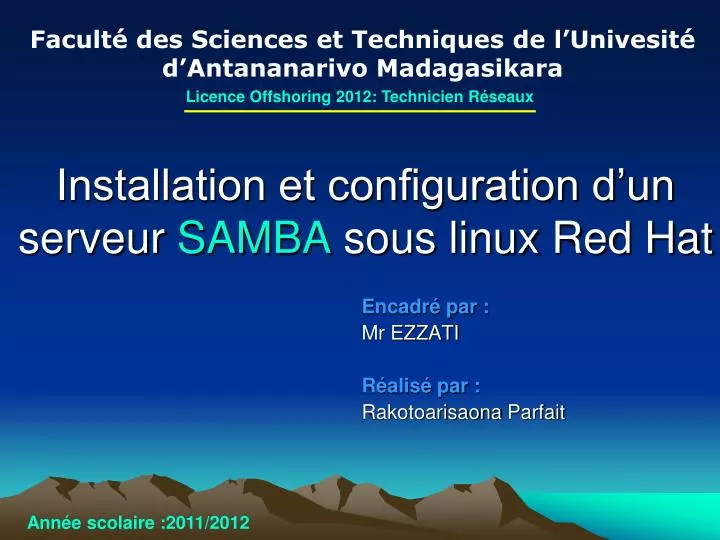 installation et configuration d un serveur samba sous linux red hat