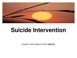 Suicide Intervention