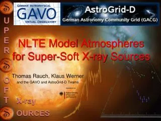 NLTE Model Atmospheres for Super-Soft X- ray Sources