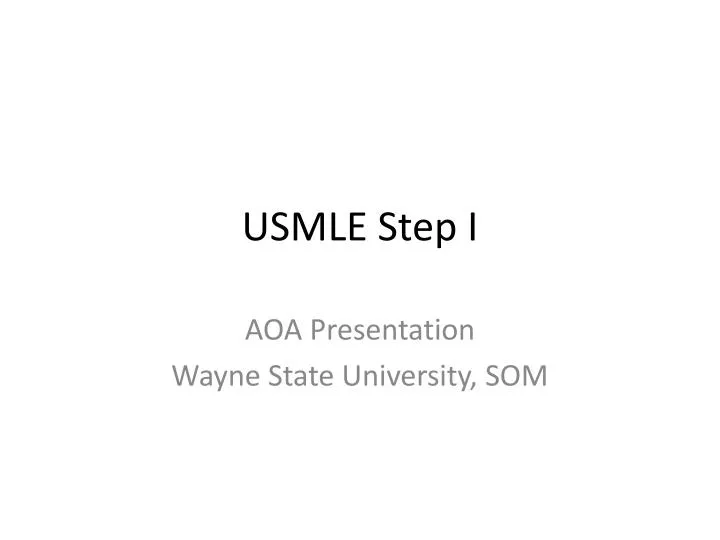 usmle step i