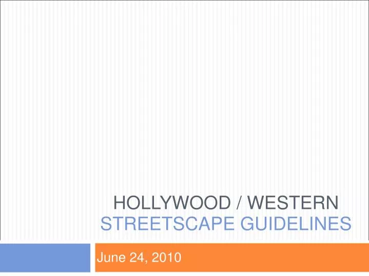 hollywood western streetscape guidelines