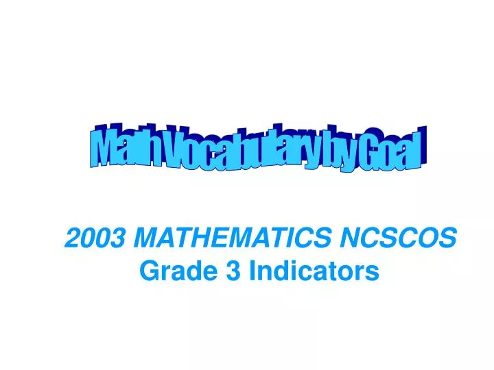2003 mathematics ncscos grade 3 indicators