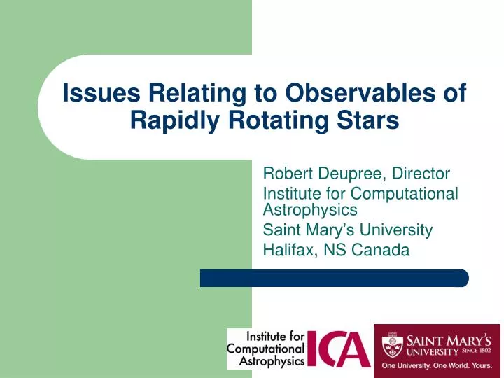 issues relating to observables of rapidly rotating stars