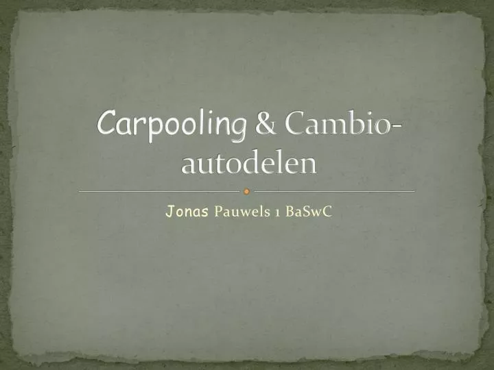 carpooling cambio autodelen