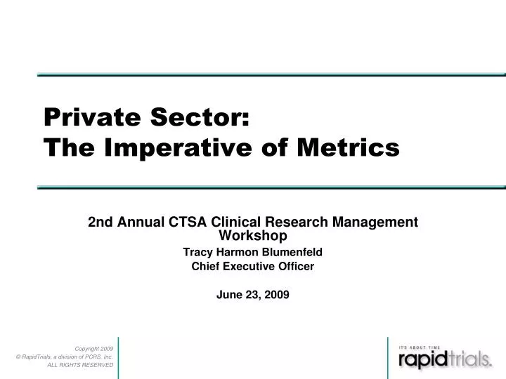 private sector the imperative of metrics