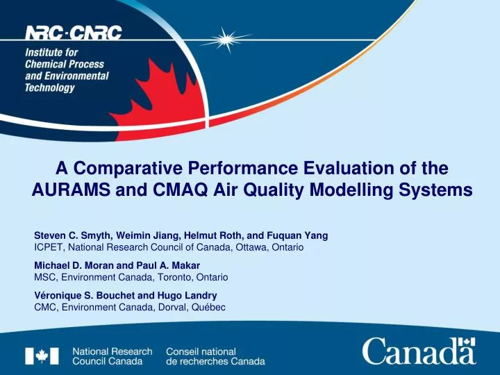a comparative performance evaluation of the aurams and cmaq air quality modelling systems