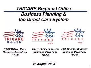 TRICARE Regional Office Business Planning &amp; the Direct Care System