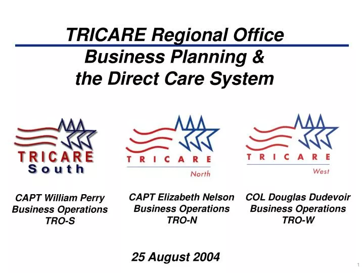 tricare regional office business planning the direct care system