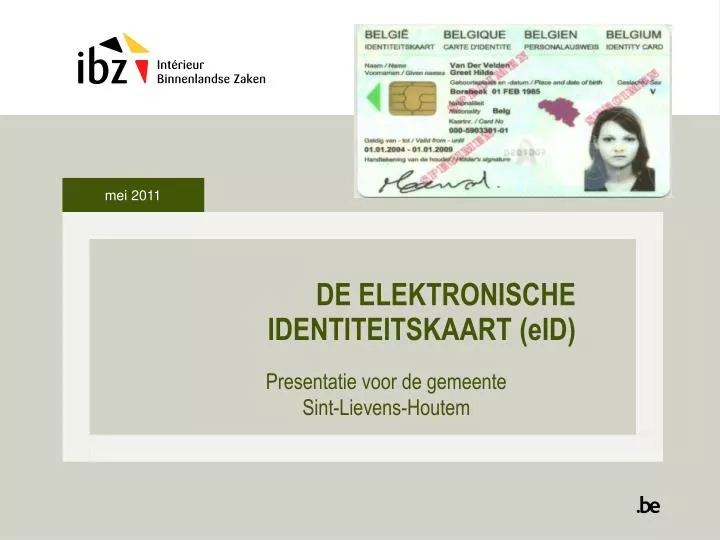 de elektronische identiteitskaart eid