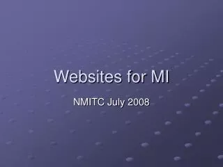Websites for MI