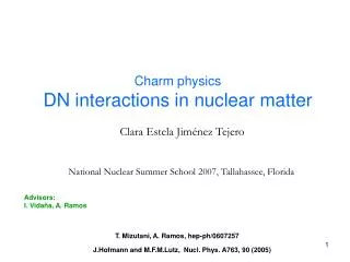 Charm physics DN interactions in nuclear matter