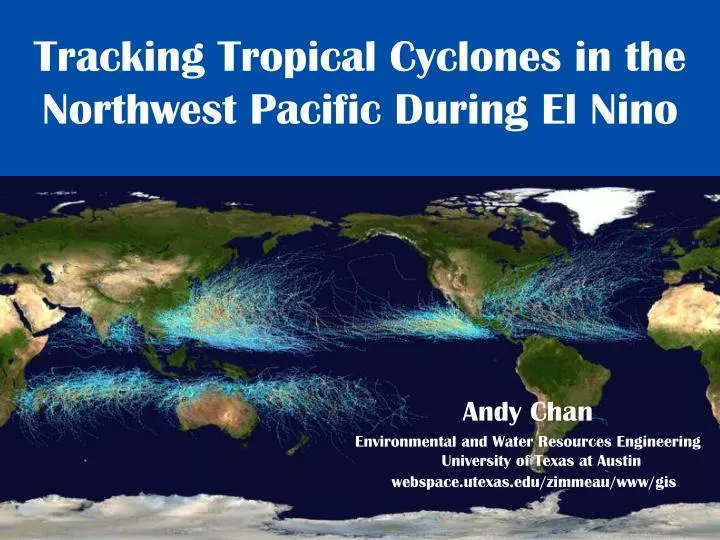 tracking tropical cyclones in the northwest pacific during el nino