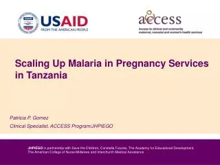 Scaling Up Malaria in Pregnancy Services in Tanzania