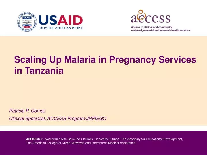 scaling up malaria in pregnancy services in tanzania