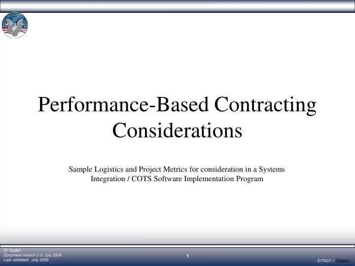 performance based contracting considerations