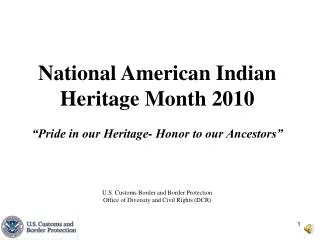 National American Indian Heritage Month November 2010