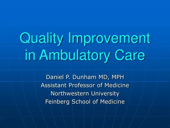 quality improvement in ambulatory care