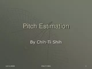 Pitch Estimation