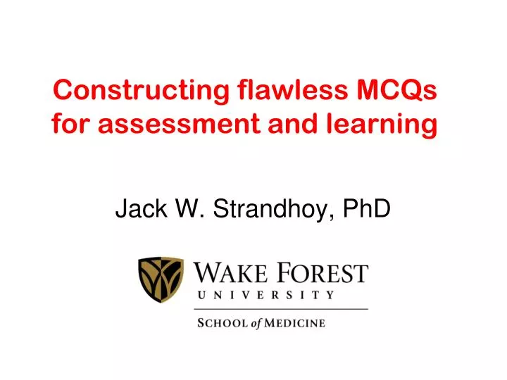 constructing flawless mcqs for assessment and learning