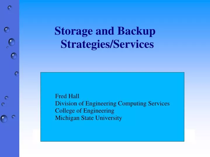 storage and backup strategies services