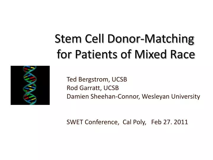 stem cell donor matching for patients of mixed race