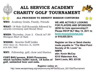 ALL SERVICE ACADEMY CHARITY GOLF TOURNAMENT