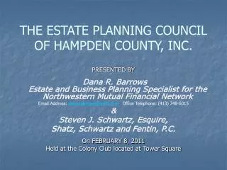 THE ESTATE PLANNING COUNCIL OF HAMPDEN COUNTY, INC.