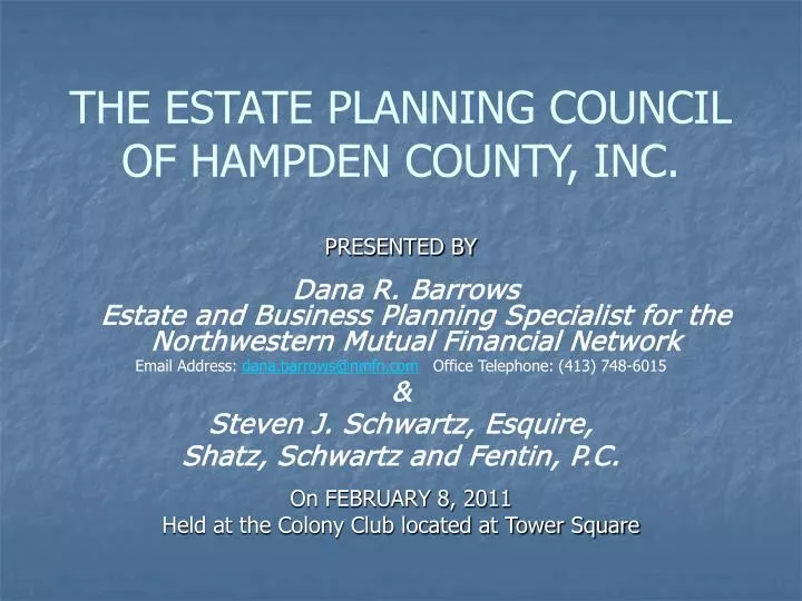 the estate planning council of hampden county inc
