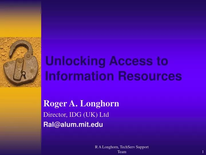 unlocking access to information resources