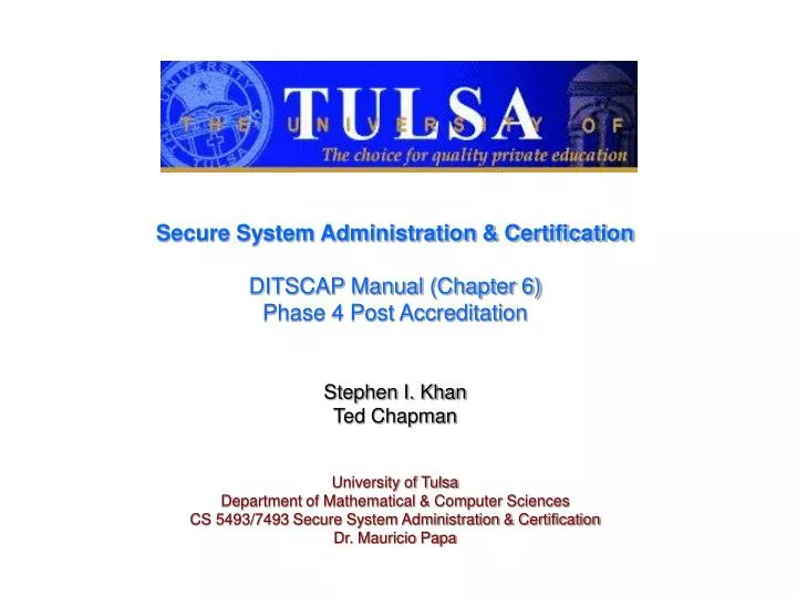 secure system administration certification ditscap manual chapter 6 phase 4 post accreditation