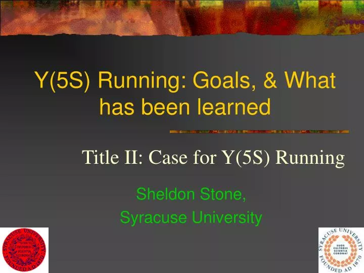 y 5s running goals what has been learned