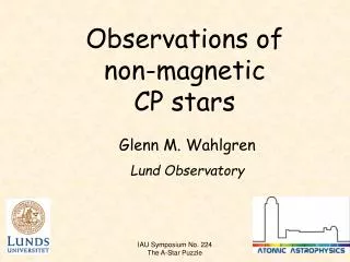 Observations of non-magnetic CP stars