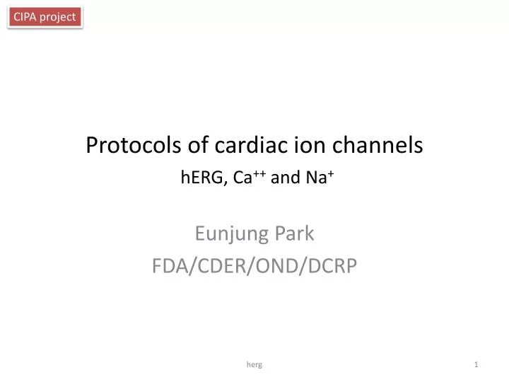 protocols of cardiac ion channels herg ca and na