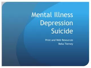 mental illness depression suicide