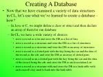 Creating A Database - slide 1