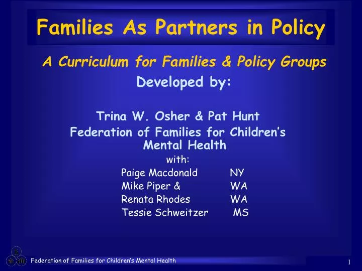 families as partners in policy