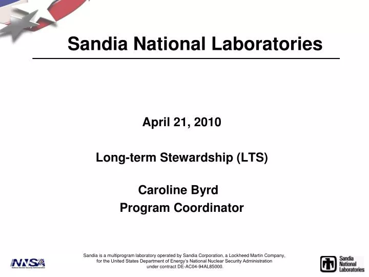 april 21 2010 long term stewardship lts caroline byrd program coordinator